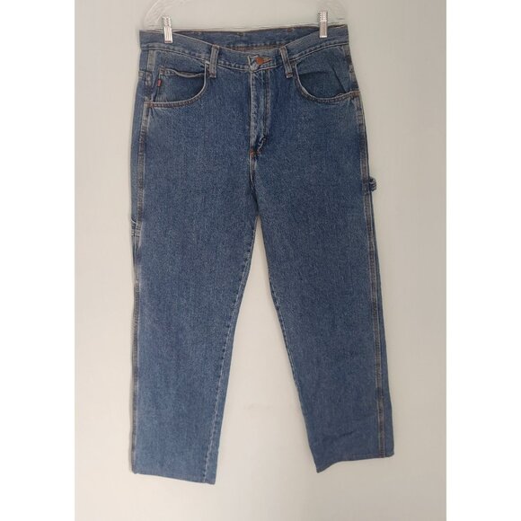 RED KAP Jeans Blue Denim Carpenter Work Pants Retro 100% Cotton 34x30 NEW READ* - Picture 2 of 12